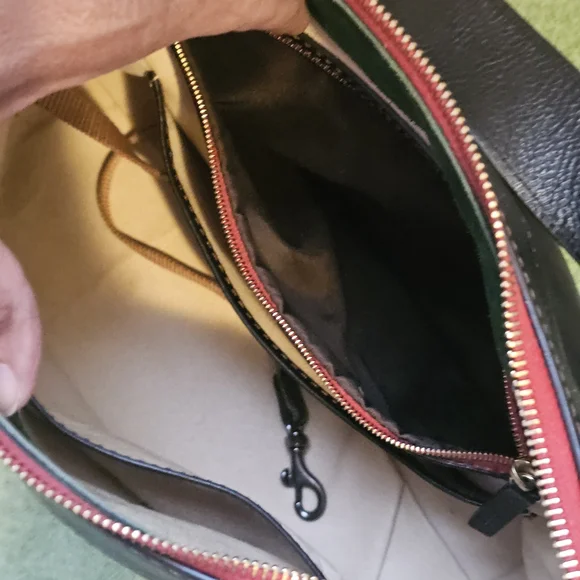 Dooney & Bourke Black Florentine Shoulder Bag with Red Trim - Picture 13 of 16